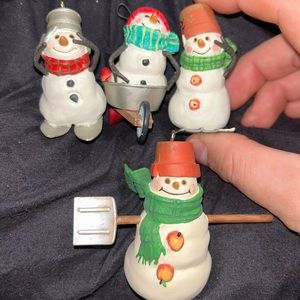 Snowmen of Metford Ornament Lot of 4 Hallmark snowman ornaments